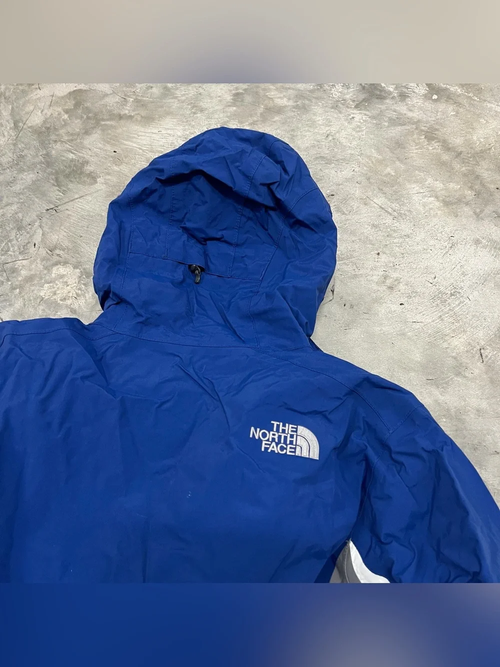 The North Face Hyvent Windbreaker Jacket Hooded Coat Mens Size L Blue Grey